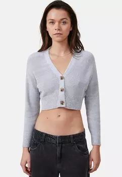 Кардиган EVERYDAY CROP BUTTON Cotton On, цвет silver grey white twist