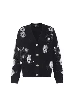 Кардиган faina Knit Cardigan, черный