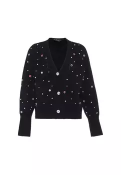 Кардиган faina Knit Cardigan, черный