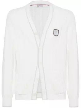Кардиган фактурной вязки Brunello Cucinelli, белый