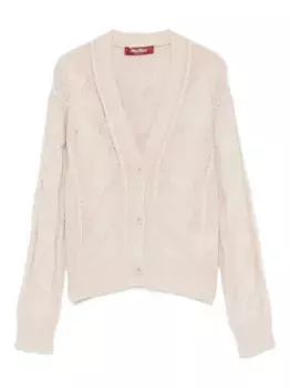Кардиган фактурной вязки MAX MARA, нейтральный