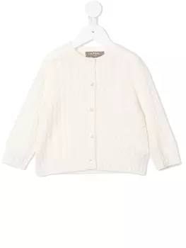Кардиган фактурной вязки N.PEAL KIDS, белый