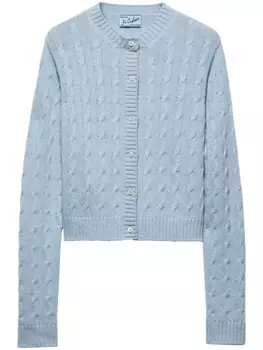 Кардиган фактурной вязки Prada, синий