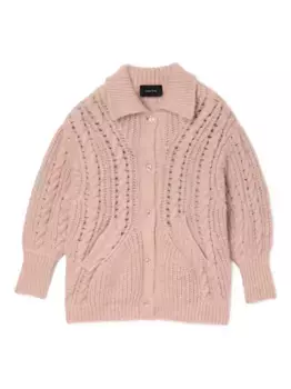 Кардиган фактурной вязки Simone Rocha, розовый