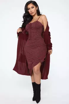 Кардиган Fashion Nova 71437, бордовый