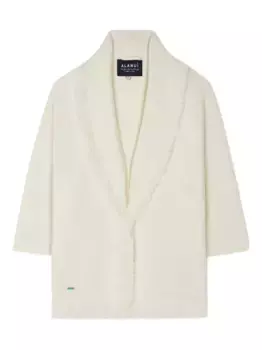 Кардиган Finest с воротником-шалькой и бахромой Alanui, белый