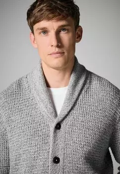 Кардиган FIT WAFFLE SHAWL NECK REGULAR FIT Next, серый