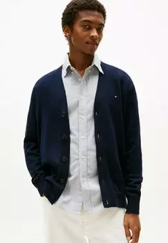 Кардиган FLAG EMBROIDERY V-NECK Tommy Hilfiger, синий