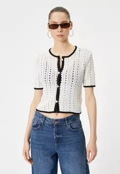 Кардиган FLORAL CUT WORK Koton, белый