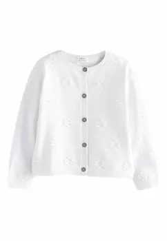 Кардиган Flower Bobble Regular Fit Next, белый