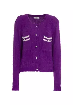 Кардиган FLUFFLY BREAST POCKET INFLUENCER, фиолетовый