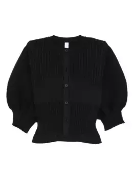 Кардиган Fluted в рубчик с объемными рукавами CFCL, черный