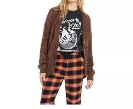 Кардиган Fuzzigan в шоколадном цвете Volcom, цвет chocolate