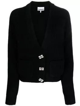 Кардиган Ganni Wool, черный