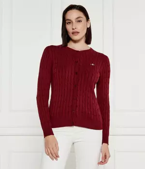 Кардиган Gant Slim Fit, бургундия