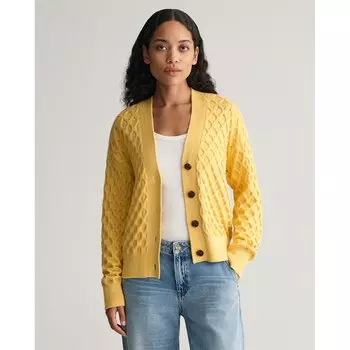 Кардиган Gant Textured Knit, желтый