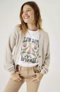 Кардиган Garcia с тонкой ребристой структурой, цвет Almond