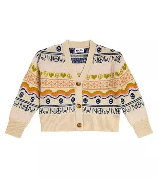 Кардиган Gilly интарсия из смесовой шерсти Molo, нейтральный