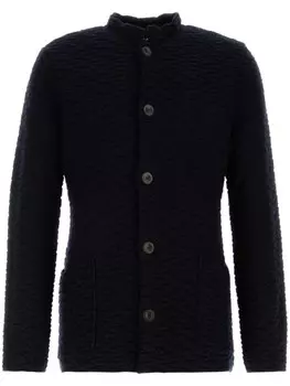 Кардиган Giorgio Armani темно-синего цвета из смеси шерсти, синий