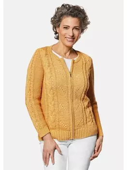 Кардиган GOLDNER Bndchengarnstrickjacke, цвет honig