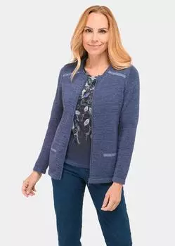 Кардиган GOLDNER Bndchengarnstrickjacke, цвет schieferblau