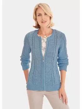 Кардиган GOLDNER Bndchengarnstrickjacke, синий