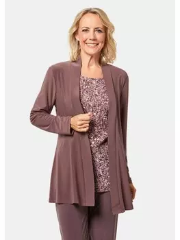 Кардиган GOLDNER Jersey-Longjacke, цвет pflaumenviolett