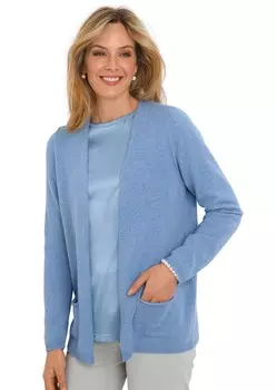 Кардиган GOLDNER Kaschmir Longstrickjacke, цвет himmelblau