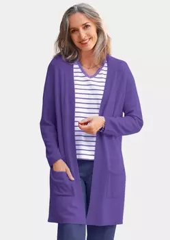 Кардиган GOLDNER Kaschmir Longstrickjacke, фиолетовый