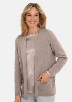 Кардиган GOLDNER Kaschmir Longstrickjacke, песочный