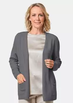 Кардиган GOLDNER Kaschmir Longstrickjacke, серый