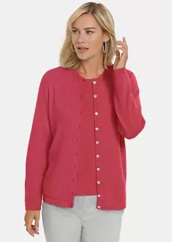 Кардиган GOLDNER Kaschmirstrickjacke mit Rundhalsausschnitt, коралловый