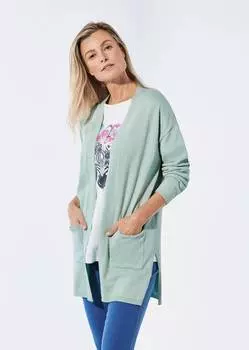 Кардиган GOLDNER Longstrickjacke, цвет bergsee