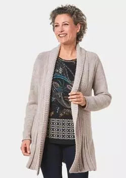 Кардиган GOLDNER Longstrickjacke, цвет sand/melange