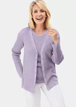 Кардиган GOLDNER Strickjacke, цвет flieder