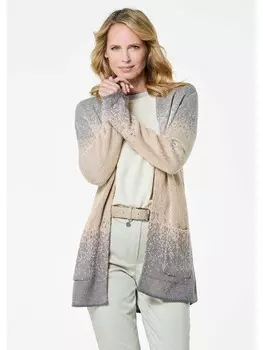 Кардиган GOLDNER Strickjacke, цвет grau/gemustert