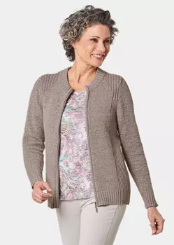 Кардиган GOLDNER Strickjacke, цвет helltaupe