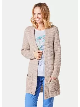 Кардиган GOLDNER Strickjacke, цвет kiesel