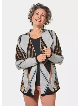 Кардиган GOLDNER Strickjacke, цвет royalblau/gemustert