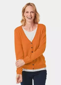 Кардиган GOLDNER Strickjacke, цвет safran