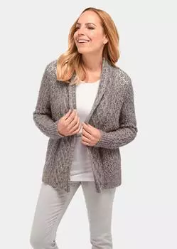Кардиган GOLDNER Strickjacke, цвет taupe/melange
