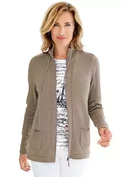 Кардиган GOLDNER Strickjacke, серо-коричневый