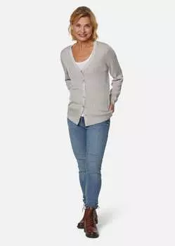 Кардиган GOLDNER Strickjacke, серо-коричневый
