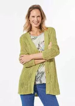 Кардиган GOLDNER Strickjacke, светло-зеленый