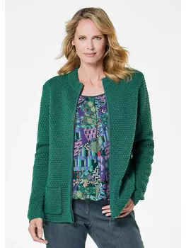 Кардиган GOLDNER Strickjacke, темно-зеленый