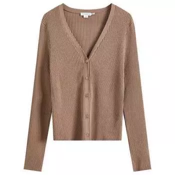 Кардиган Good American Shine Rib V-Neck, цвет Putty
