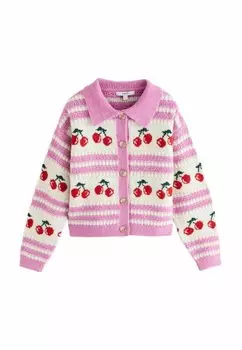 Кардиган GRAPHIC WITH COLLAR Next, розовый
