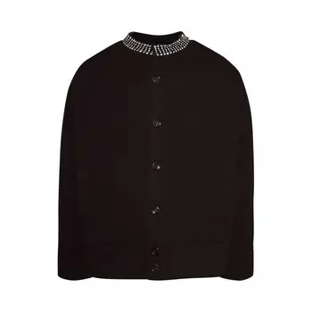 Кардиган Gucci Embroidered Rib Stitch Cardigan Chocolate Brown, коричневый