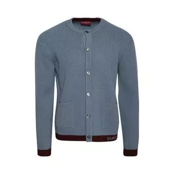 Кардиган Gucci Intarsia Wool Cardigan 'Periwinkle', синий