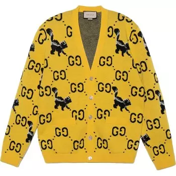 Кардиган Gucci шерстяной, желтый